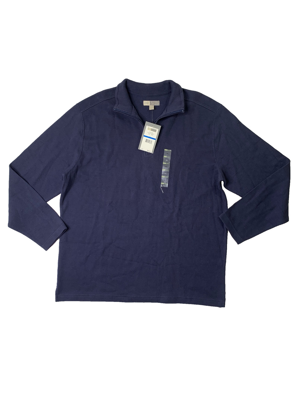 Joe by Joseph Abboud Sweater‎ Mens XL Midnight Blue Ribbed Quarter Zip Pullover